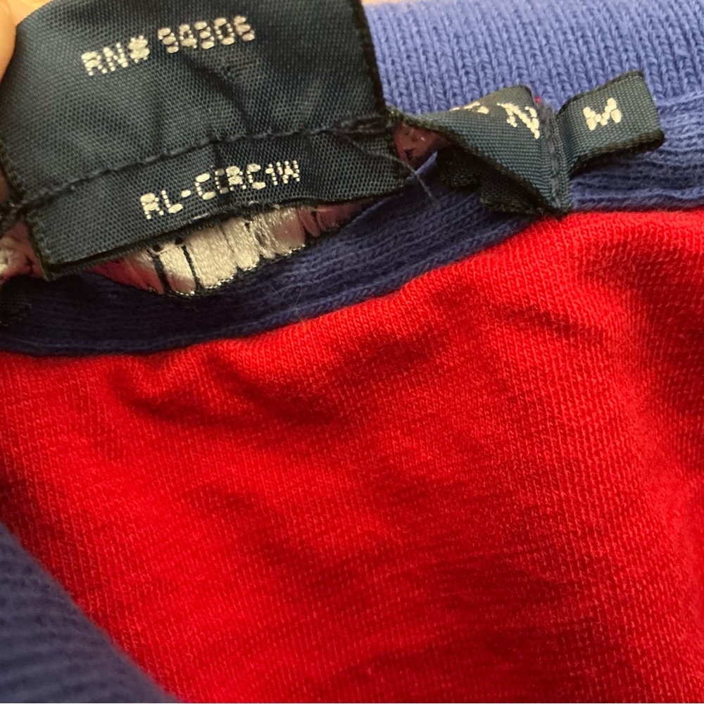 Y2K Ralph Lauren polo shirt women’s M red,green,purple,red striped golf shirt - Picture 6 of 8